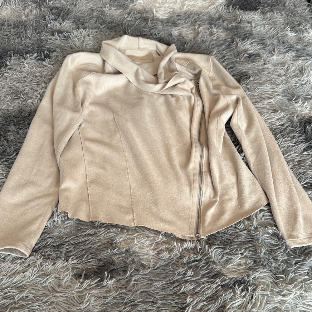 C—Elegant Beige Women's Cowl Neck cardigan
